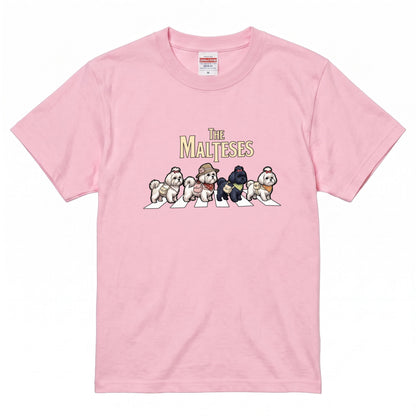 THE MALTESES 横断歩道 キャンプ ゆるかわ Tシャツ 【犬好き・愛犬家・アウトドア・ギフトに最適】