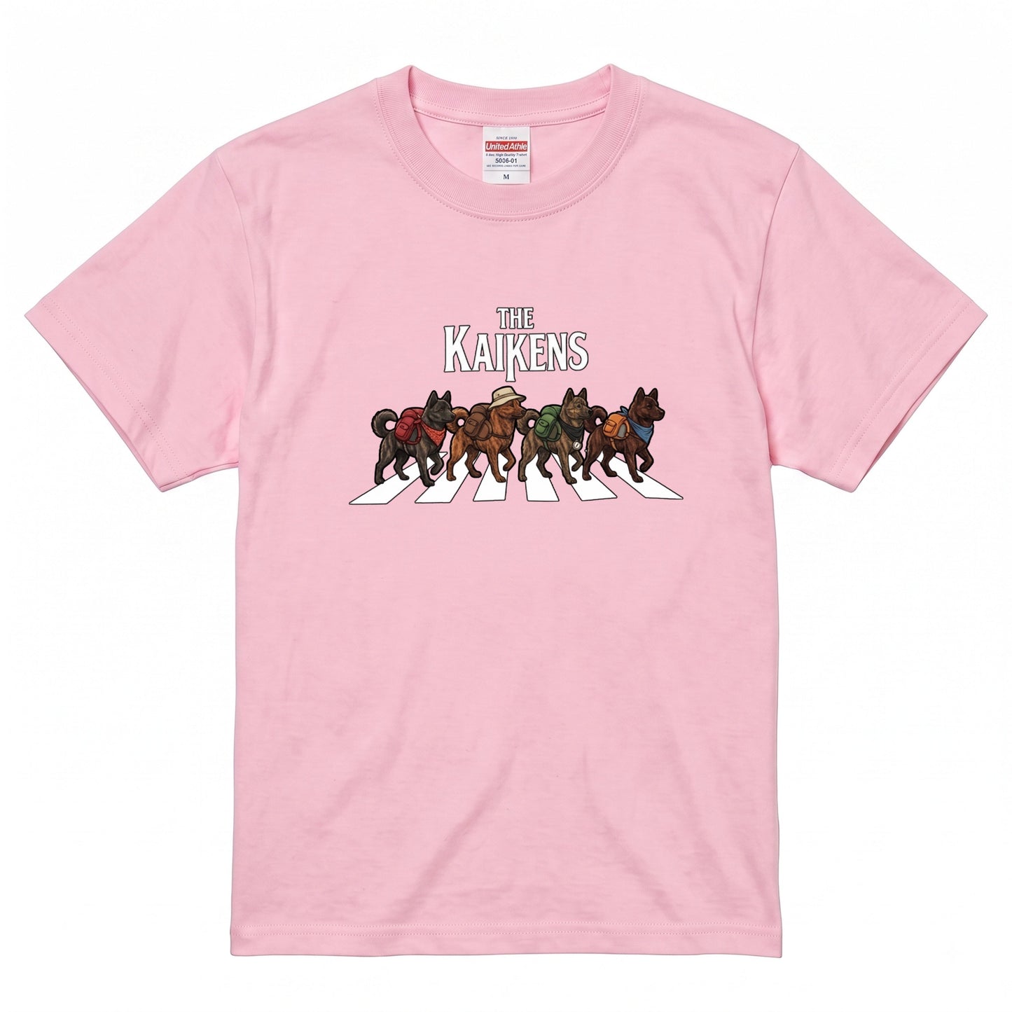 THE KAIKENS | 横断歩道 ゆるかわ 甲斐犬 キャンプ パロディTシャツ【犬好き・愛犬家・アウトドア・ギフトに最適】