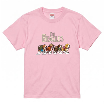 THE BEAGLES 横断歩道 キャンプ ゆるかわ パロディTシャツ 【犬好き・愛犬家・アウトドア・ギフトに最適】