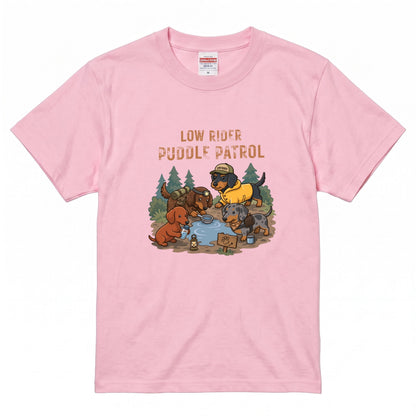 LOW RIDER PUDDLE PATROL ダックスフンドTシャツ