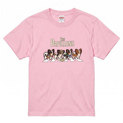THE PAPILLONS 横断歩道 キャンプ ゆるかわ Tシャツ 【犬好き・愛犬家・アウトドア・ギフトに最適】