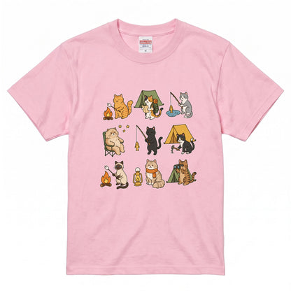 猫好きキャンパーのためのかわいいTシャツ