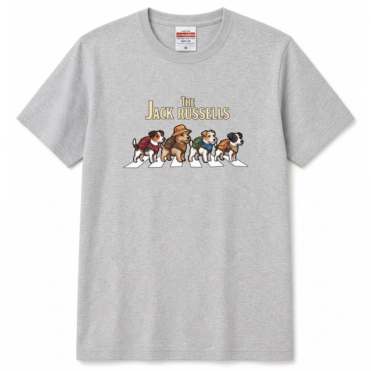 THE JACK RUSSELLS 横断歩道 キャンプ ゆるかわ Tシャツ 【犬好き・愛犬家・アウトドア・ギフトに最適】