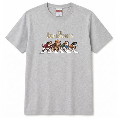 THE JACK RUSSELLS 横断歩道 キャンプ ゆるかわ Tシャツ 【犬好き・愛犬家・アウトドア・ギフトに最適】