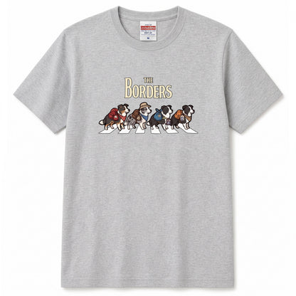 THE BORDERS 横断歩道 キャンプ ゆるかわ Tシャツ 【犬好き・愛犬家・アウトドア・ギフトに最適】