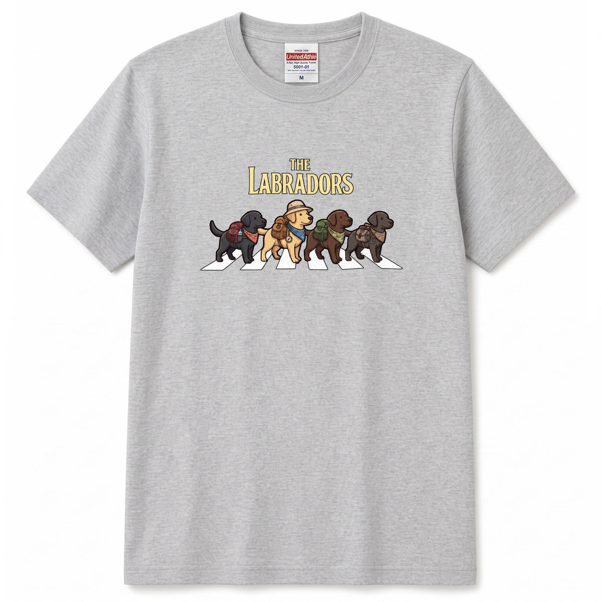 THE LABRADORS 横断歩道 キャンプ ゆるかわ Tシャツ 【犬好き・愛犬家・アウトドア・ギフトに最適】
