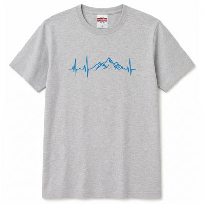 ミニマリスト 山の脈拍（パルス）Tシャツ - アウトドア ハイキング 登山家 バックパッカー 半袖