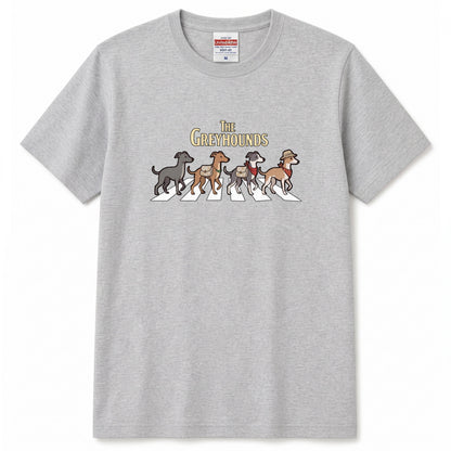 THE GREYHOUNDS 横断歩道 キャンプ ゆるかわ Tシャツ 【犬好き・愛犬家・アウトドア・ギフトに最適】