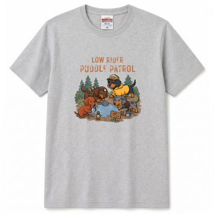 LOW RIDER PUDDLE PATROL ダックスフンドTシャツ