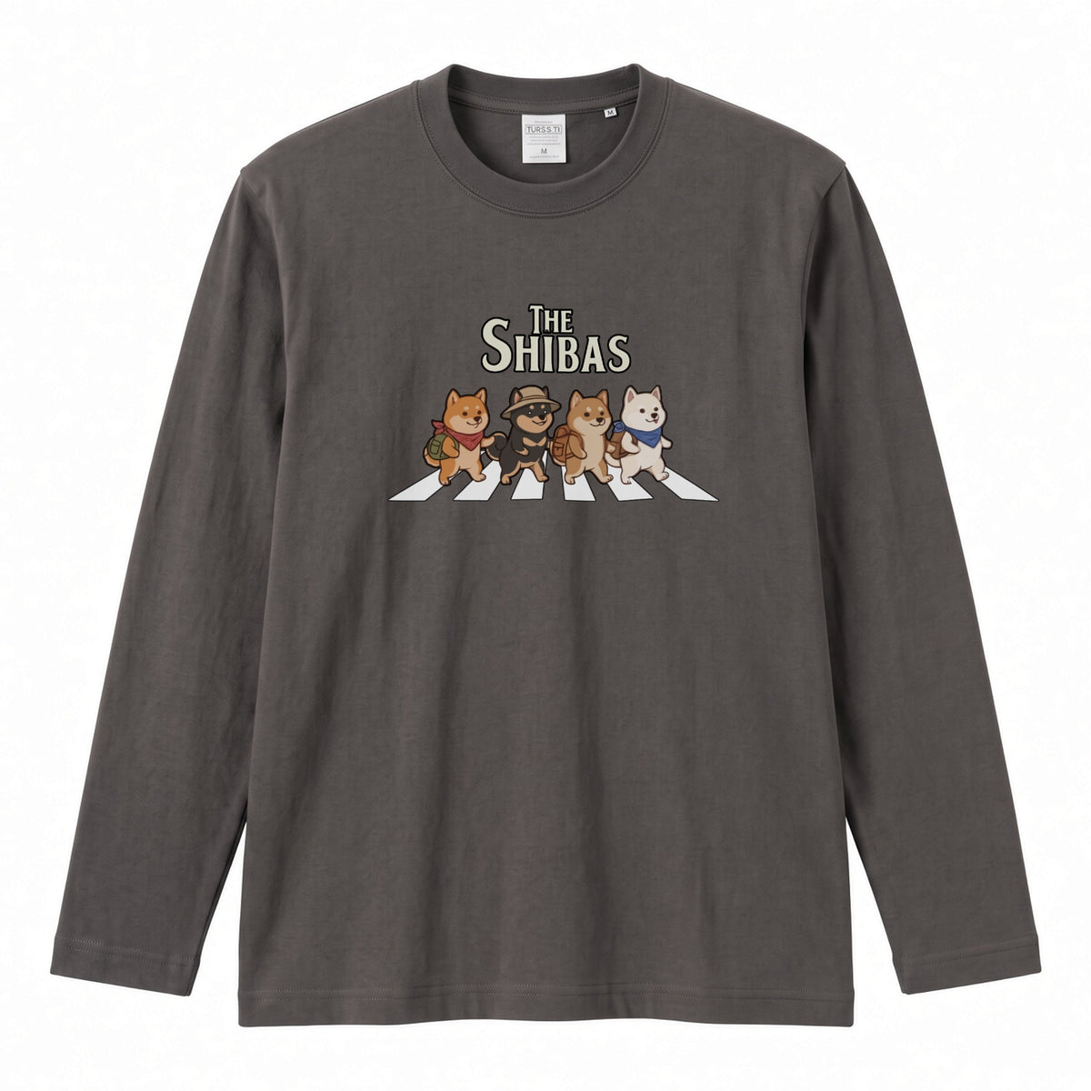 THE SHIBAS 柴犬横断歩道 長袖Tシャツ