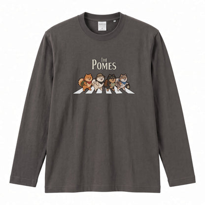 THE POMES ポメラニアン横断歩道 長袖Tシャツ