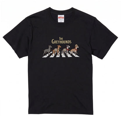 THE GREYHOUNDS 横断歩道 キャンプ ゆるかわ Tシャツ 【犬好き・愛犬家・アウトドア・ギフトに最適】