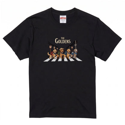 THE GOLDENS 横断歩道 キャンプ ゆるかわ Tシャツ 【犬好き・愛犬家・アウトドア・ギフトに最適】