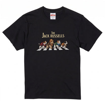THE JACK RUSSELLS 横断歩道 キャンプ ゆるかわ Tシャツ 【犬好き・愛犬家・アウトドア・ギフトに最適】