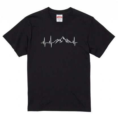 ミニマリスト 山の脈拍（パルス）Tシャツ - アウトドア ハイキング 登山家 バックパッカー 半袖