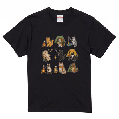 猫好きキャンパーのためのかわいいTシャツ