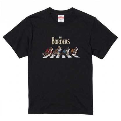 THE BORDERS 横断歩道 キャンプ ゆるかわ Tシャツ 【犬好き・愛犬家・アウトドア・ギフトに最適】