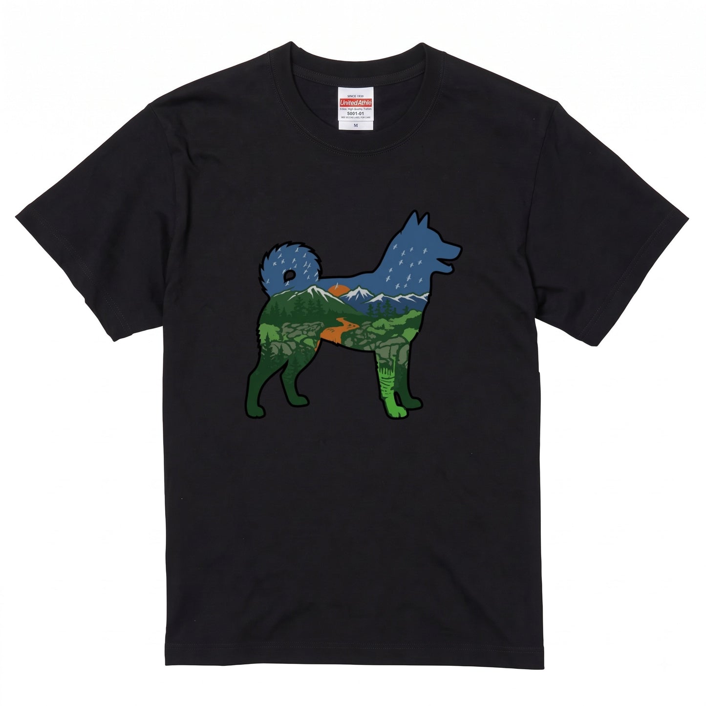 【Shiba】自然風景ダブルエスポージャー白Tシャツ | CAMPMODE