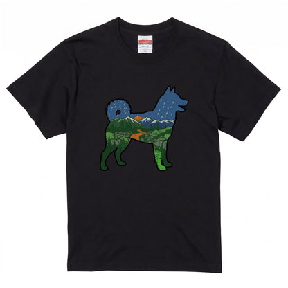 【Shiba】自然風景ダブルエスポージャー白Tシャツ | CAMPMODE