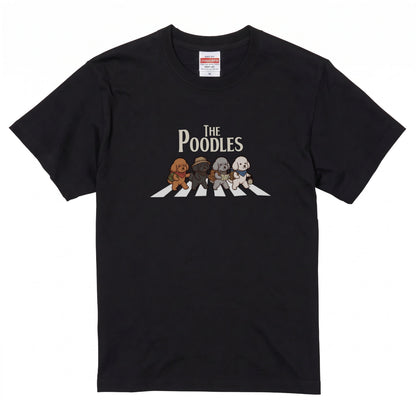THE POODLES | 横断歩道 ゆるかわ プードル キャンプ パロディTシャツ【犬好き・愛犬家・アウトドア・ギフトに最適】