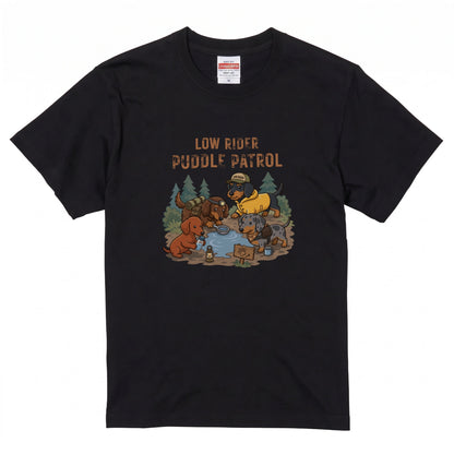 LOW RIDER PUDDLE PATROL ダックスフンドTシャツ