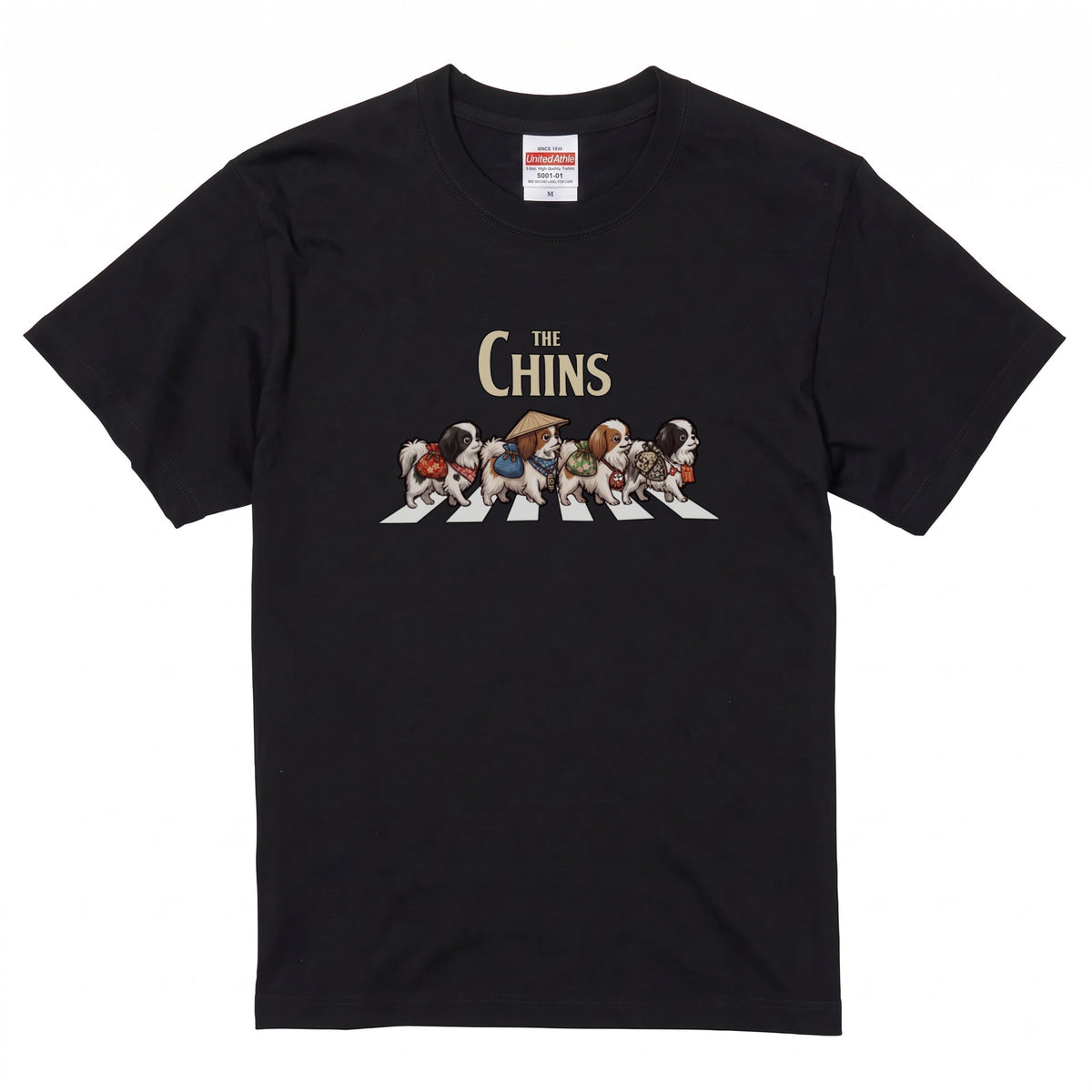 THE CHINS 横断歩道 キャンプ ゆるかわ Tシャツ 【犬好き・愛犬家・アウトドア・ギフトに最適】