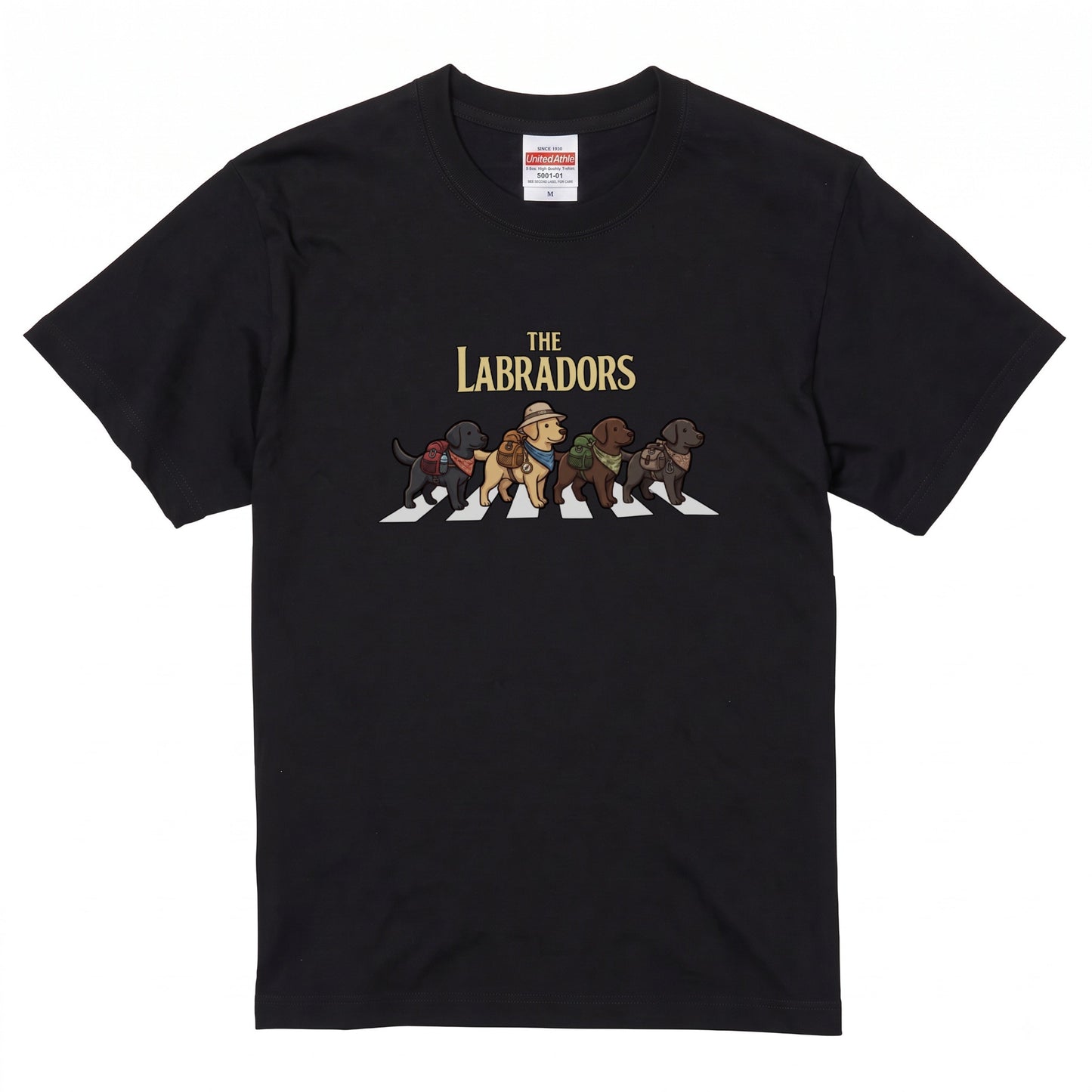 THE LABRADORS 横断歩道 キャンプ ゆるかわ Tシャツ 【犬好き・愛犬家・アウトドア・ギフトに最適】
