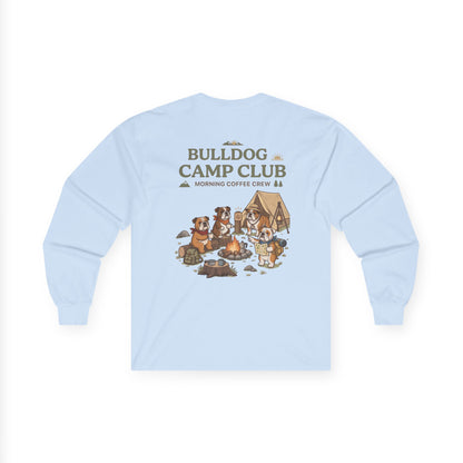 Bulldog Camp Club Campfire Coffee Back Print Long Sleeve T-Shirt