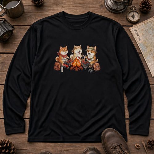 Shiba Inu Campfire BBQ Long Sleeve T-Shirt