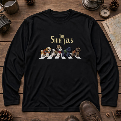 Shih Tzus Walking Dogs Long Sleeve T-Shirt