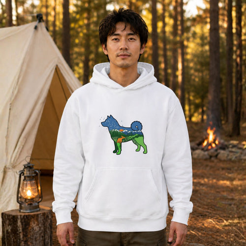Shiba Inu Mountain Nature Silhouette Hoodie
