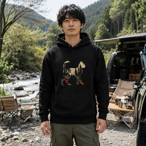 Cat Forest Botanical Silhouette Nature Hoodie