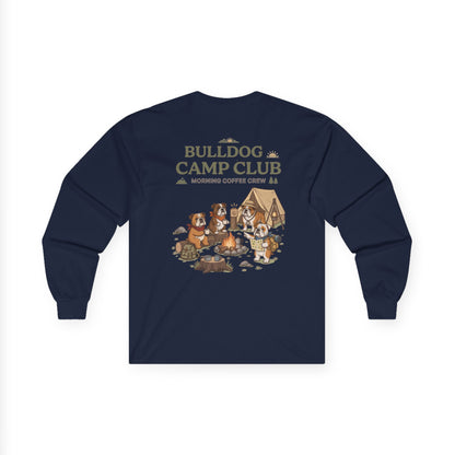 Bulldog Camp Club Campfire Coffee Back Print Long Sleeve T-Shirt