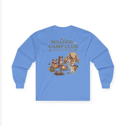 Bulldog Camp Club Campfire Coffee Back Print Long Sleeve T-Shirt