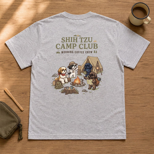 Shih Tzu Camp Club Campfire Coffee T-Shirt
