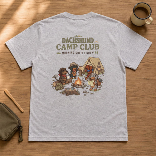 Dachshund Camp Club Campfire Coffee T-Shirt