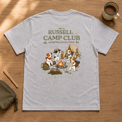 Jack Russell Terrier Camp Club Morning Coffee Crew Back Print T-Shirt - CampModeGear - Product image 3