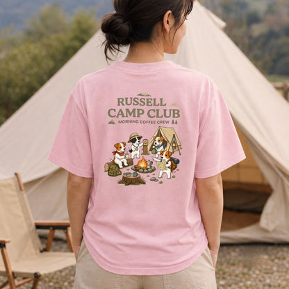 Jack Russell Terrier Camp Club Morning Coffee Crew Back Print T-Shirt - CampModeGear - Product image 5