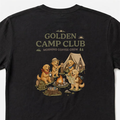 Golden Retriever Camp Club Morning Coffee Crew Back Print T-Shirt - CampModeGear - Product image 4