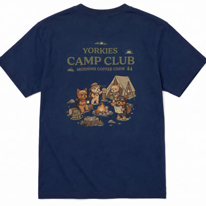 Yorkshire Terrier Camp Club Morning Coffee Crew Back Print T-Shirt - CampModeGear - Product image 6