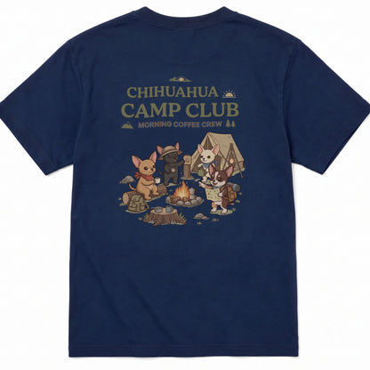 Chihuahua Camp Club Morning Coffee Crew Back Print T-Shirt - CampModeGear - Product image 6