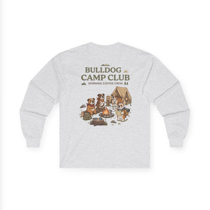 Bulldog Camp Club Campfire Coffee Back Print Long Sleeve T-Shirt