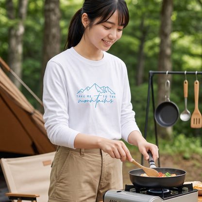 TAKE ME TO THE MOUNTAINS | 山 ロンT 長袖Tシャツ アウトドア 登山 トレッキング キャンプ【山好き・山ガール・ハイキング・シンプル・カジュアル・誕生日ギフトに最適】
