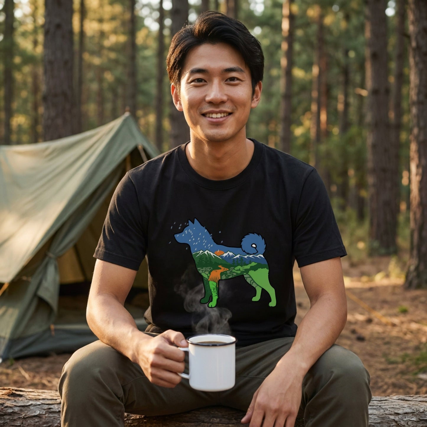 犬好き・キャンプ愛好者必見！柴犬デザインTシャツ | CAMPMODE