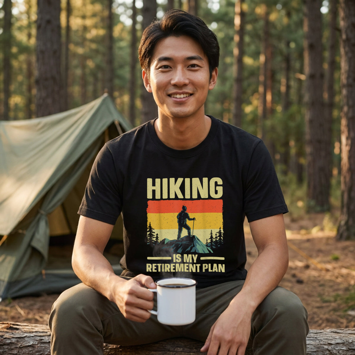 Hiking Is My Retirement Plan Tシャツ ｜ 登山・ハイキング・アウトドア・退職祝い・レトロに人気