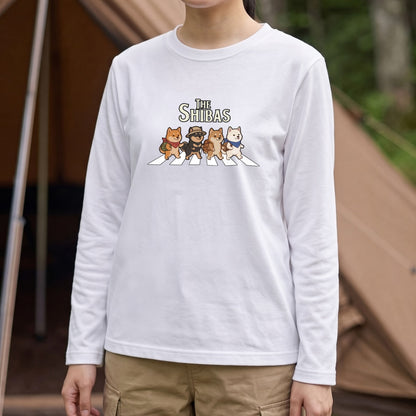 THE SHIBAS 柴犬横断歩道 長袖Tシャツ