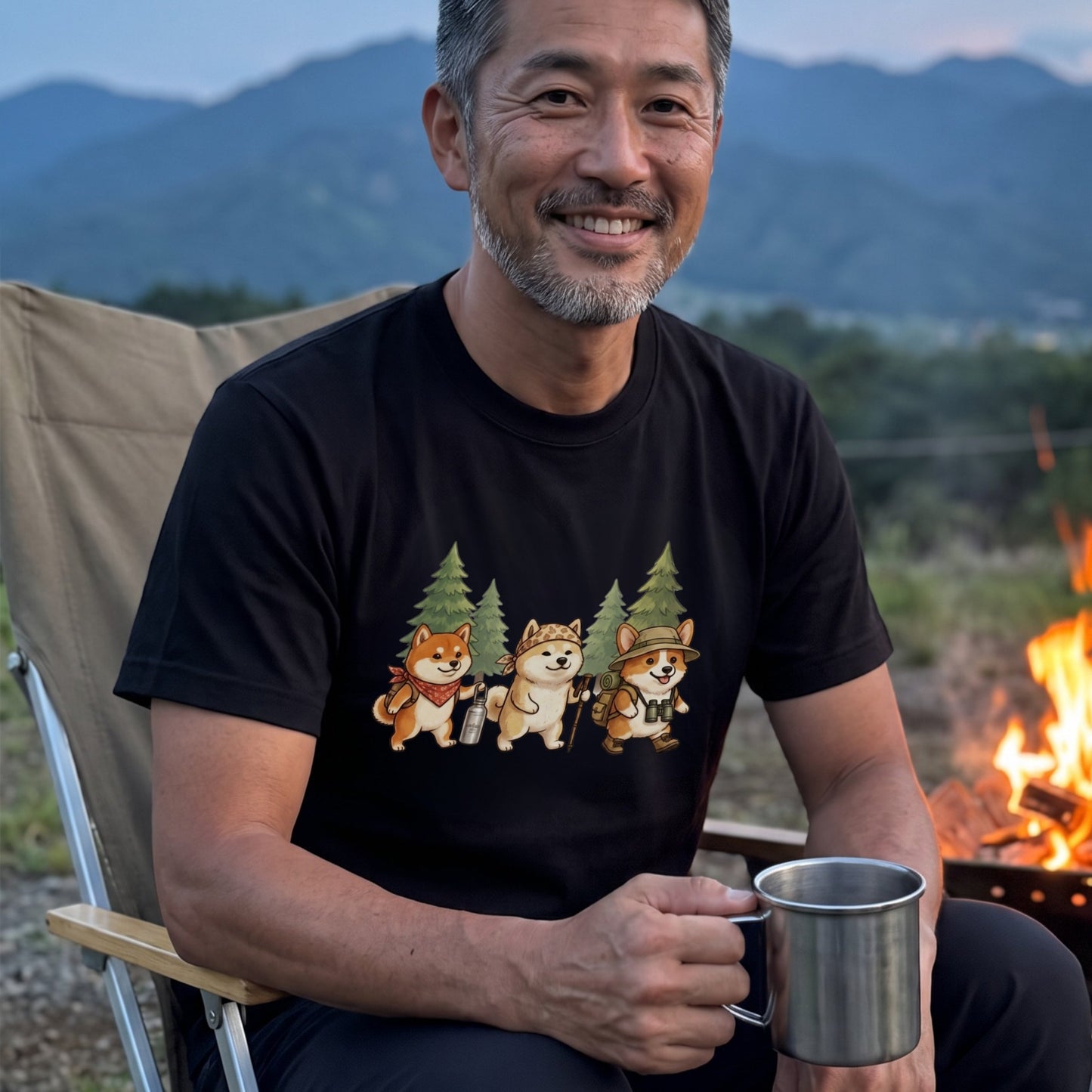 【柴犬・ハイキング＆キャンプ】おしゃれなTシャツ | CAMPMODE