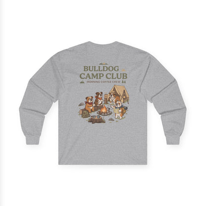 Bulldog Camp Club Campfire Coffee Back Print Long Sleeve T-Shirt