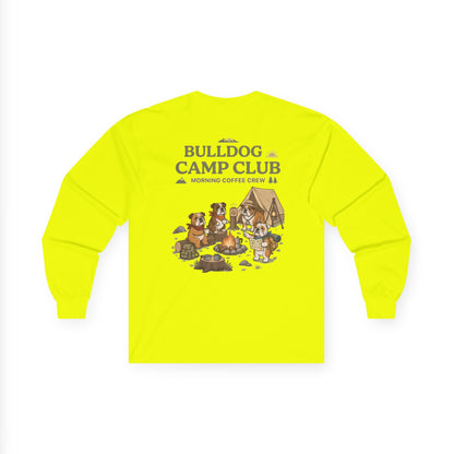 Bulldog Camp Club Campfire Coffee Back Print Long Sleeve T-Shirt
