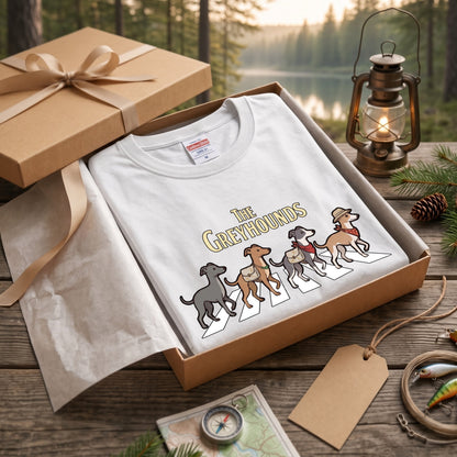 THE GREYHOUNDS グレイハウンド散歩デザイン ブラック長袖Tシャツ